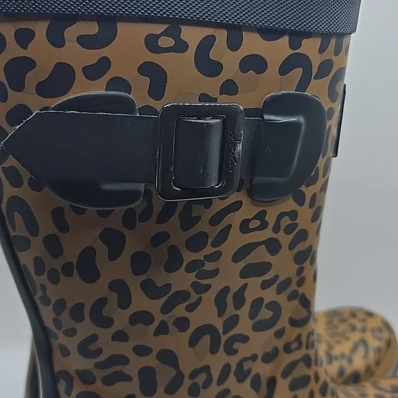Joules cheetah print rain boots size 9 - Picture 4 of 7